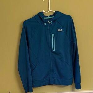 Fila Sport Women’s L Full Zip Hooded Athletic Jacket Performance Style Teal
